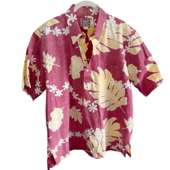 Reyn Spooner Commemorative Classic Red Shirt Yellow Flower XL Pullover Hawaiian - Picture 1 of 8